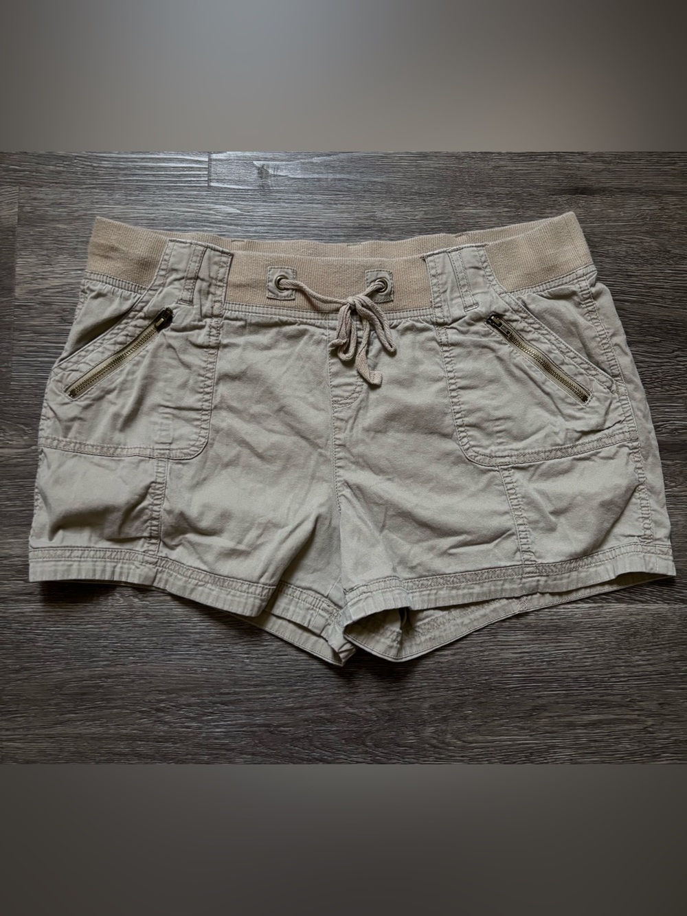 Maurices Beige Drawstring Utility Shorts